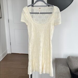 Free People Daisy Godet Dress in Ivory (Size Small)